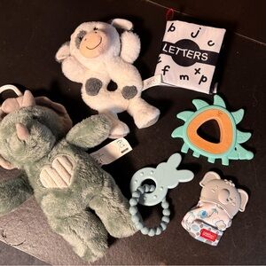 Assorted Plush and Teething Toy Set for Babies